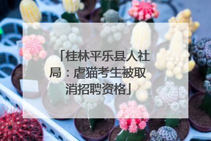 桂林平乐县人社局：虐猫考生被取消招聘资格