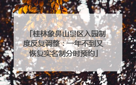 桂林象鼻山景区入园制度反复调整：一年不到又恢复实名制分时预约