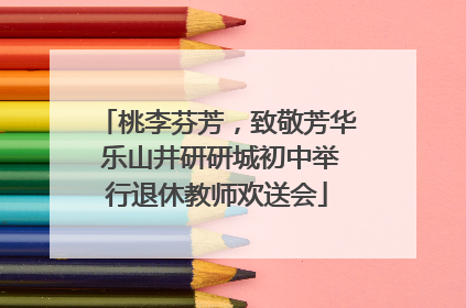 桃李芬芳，致敬芳华 乐山井研研城初中举行退休教师欢送会