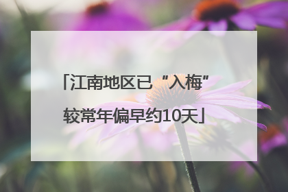 江南地区已“入梅” 较常年偏早约10天