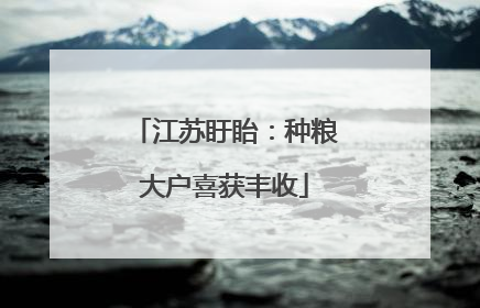 江苏盱眙：种粮大户喜获丰收