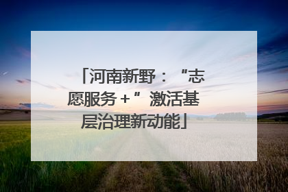 河南新野：“志愿服务＋”激活基层治理新动能