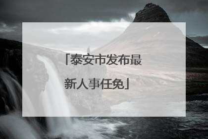 泰安市发布最新人事任免