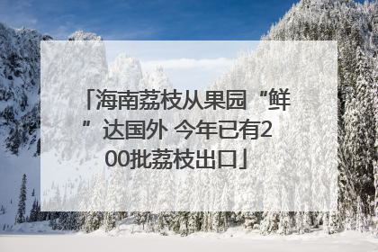 海南荔枝从果园“鲜”达国外 今年已有200批荔枝出口