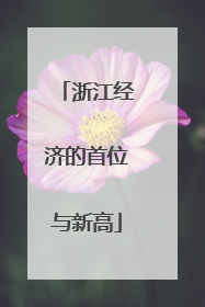 浙江经济的首位与新高