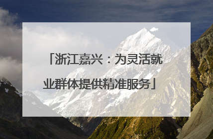 浙江嘉兴：为灵活就业群体提供精准服务