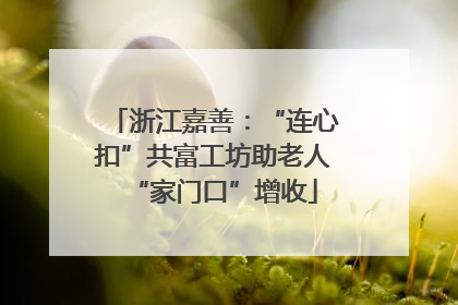 浙江嘉善：“连心扣”共富工坊助老人“家门口”增收