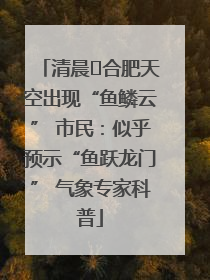 清晨﻿合肥天空出现“鱼鳞云” 市民：似乎预示“鱼跃龙门” 气象专家科普