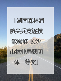湖南森林消防尖兵竞逐技能巅峰 长沙市林业局获团体一等奖