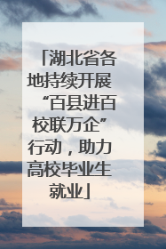 湖北省各地持续开展“百县进百校联万企”行动，助力高校毕业生就业