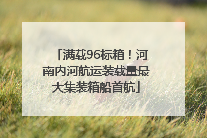 满载96标箱！河南内河航运装载量最大集装箱船首航