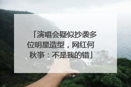 演唱会疑似抄袭多位明星造型，网红何秋亊：不是我的错