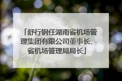 舒行钢任湖南省机场管理集团有限公司董事长、省机场管理局局长