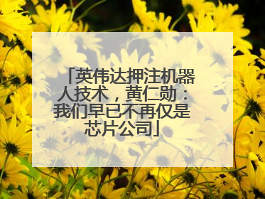 英伟达押注机器人技术，黄仁勋：我们早已不再仅是芯片公司