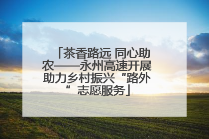 茶香路远 同心助农——永州高速开展助力乡村振兴“路外”志愿服务