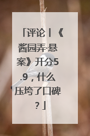 评论丨《酱园弄·悬案》开分5.9，什么压垮了口碑？