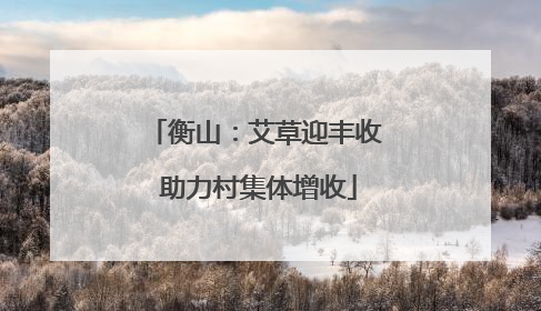 衡山：艾草迎丰收 助力村集体增收