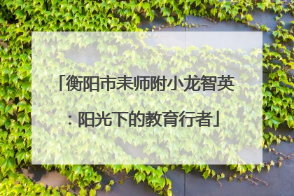 衡阳市耒师附小龙智英：阳光下的教育行者