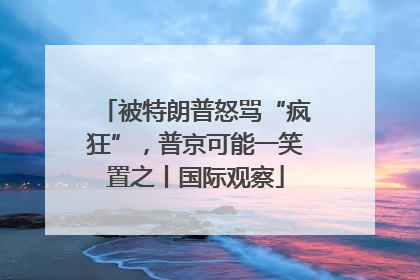 被特朗普怒骂“疯狂”，普京可能一笑置之丨国际观察