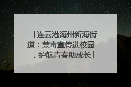 连云港海州新海街道：禁毒宣传进校园，护航青春助成长