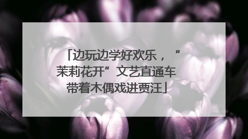 边玩边学好欢乐，“茉莉花开”文艺直通车带着木偶戏进贾汪