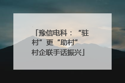豫信电科：“驻村”更“助村” 村企联手话振兴