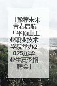 豫荐未来 青春启航！平顶山工业职业技术学院举办2025届毕业生夏季招聘会