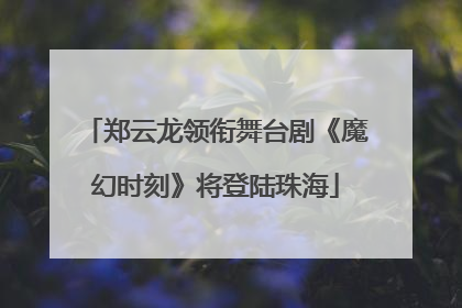郑云龙领衔舞台剧《魔幻时刻》将登陆珠海