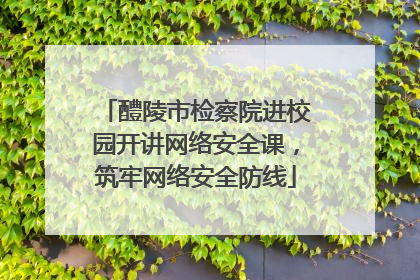 醴陵市检察院进校园开讲网络安全课，筑牢网络安全防线