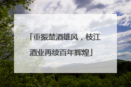 重振楚酒雄风，枝江酒业再续百年辉煌