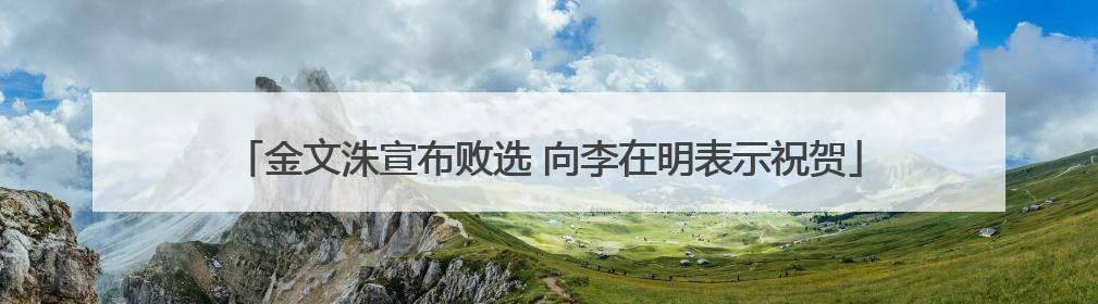 金文洙宣布败选 向李在明表示祝贺