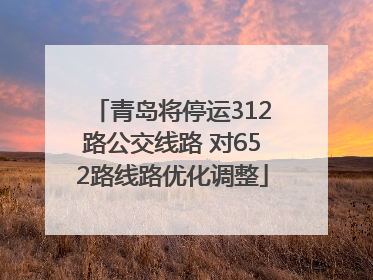 青岛将停运312路公交线路 对652路线路优化调整