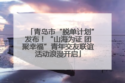 青岛市“脱单计划”发布！“山海为证 团聚幸福”青年交友联谊活动浪漫开启