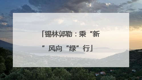 锡林郭勒：乘“新”风向“绿”行