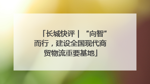 长城快评｜“向智”而行，建设全国现代商贸物流重要基地