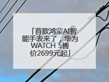 首款鸿蒙AI智能手表来了，华为WATCH 5售价2699元起