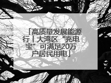高质量发展能源行丨大湾区“充电宝”可满足20万户居民用电