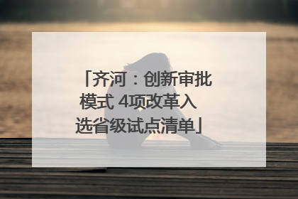 齐河：创新审批模式 4项改革入选省级试点清单