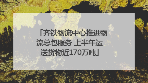 齐铁物流中心推进物流总包服务 上半年运送货物近170万吨