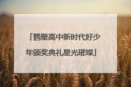 鹤壁高中新时代好少年颁奖典礼星光璀璨