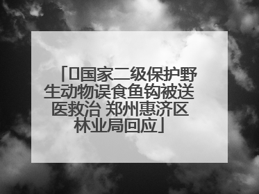 ﻿国家二级保护野生动物误食鱼钩被送医救治 郑州惠济区林业局回应