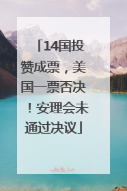 14国投赞成票，美国一票否决！安理会未通过决议