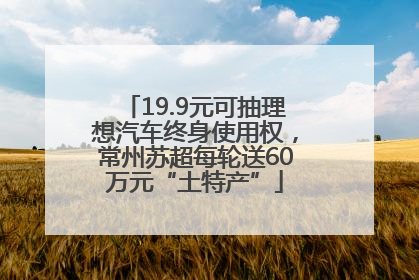 19.9元可抽理想汽车终身使用权，常州苏超每轮送60万元“土特产”
