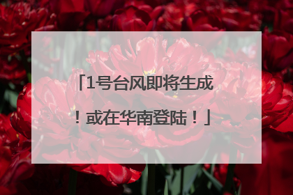 1号台风即将生成！或在华南登陆！