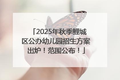 2025年秋季鲤城区公办幼儿园招生方案出炉！范围公布！