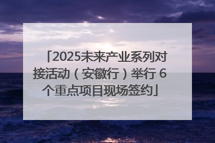 2025未来产业系列对接活动（安徽行）举行 6个重点项目现场签约