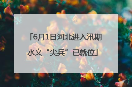 6月1日河北进入汛期 水文“尖兵”已就位