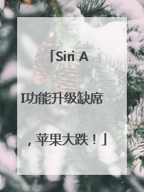 Siri AI功能升级缺席，苹果大跌！